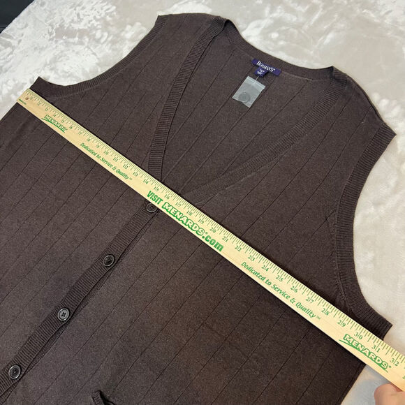 Roamans Cardigan Womens 4X Brown Sleeveless Sweater Vest V Neck Minimalist Layer - Picture 7 of 11